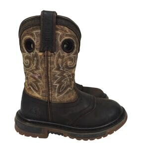 Rocky Kids Boys Saddle Western Cowboy Boots Brown 11